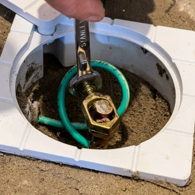 Jabalina instalada con conexión al conductor de puesta a tierra